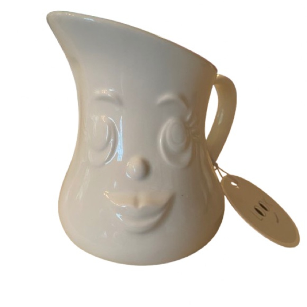 Look Ceramics Face Collection - Creamer with Smiling Face 4 3/4” Whimsical NWT